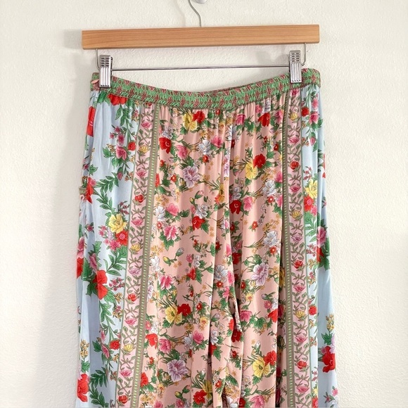 Tulle & Batiste Hosannah Culottes Floral Wide Leg Boho Ankle Pant Lotus M / L - Picture 8 of 16